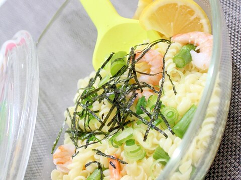 ５分で♪海老とアスパラの塩バターレモン春色パスタ